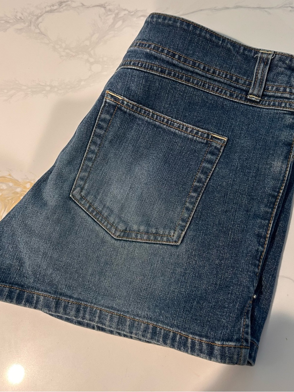 Old Navy Woman’s Stretch Dark Blue Denim Jean shorts